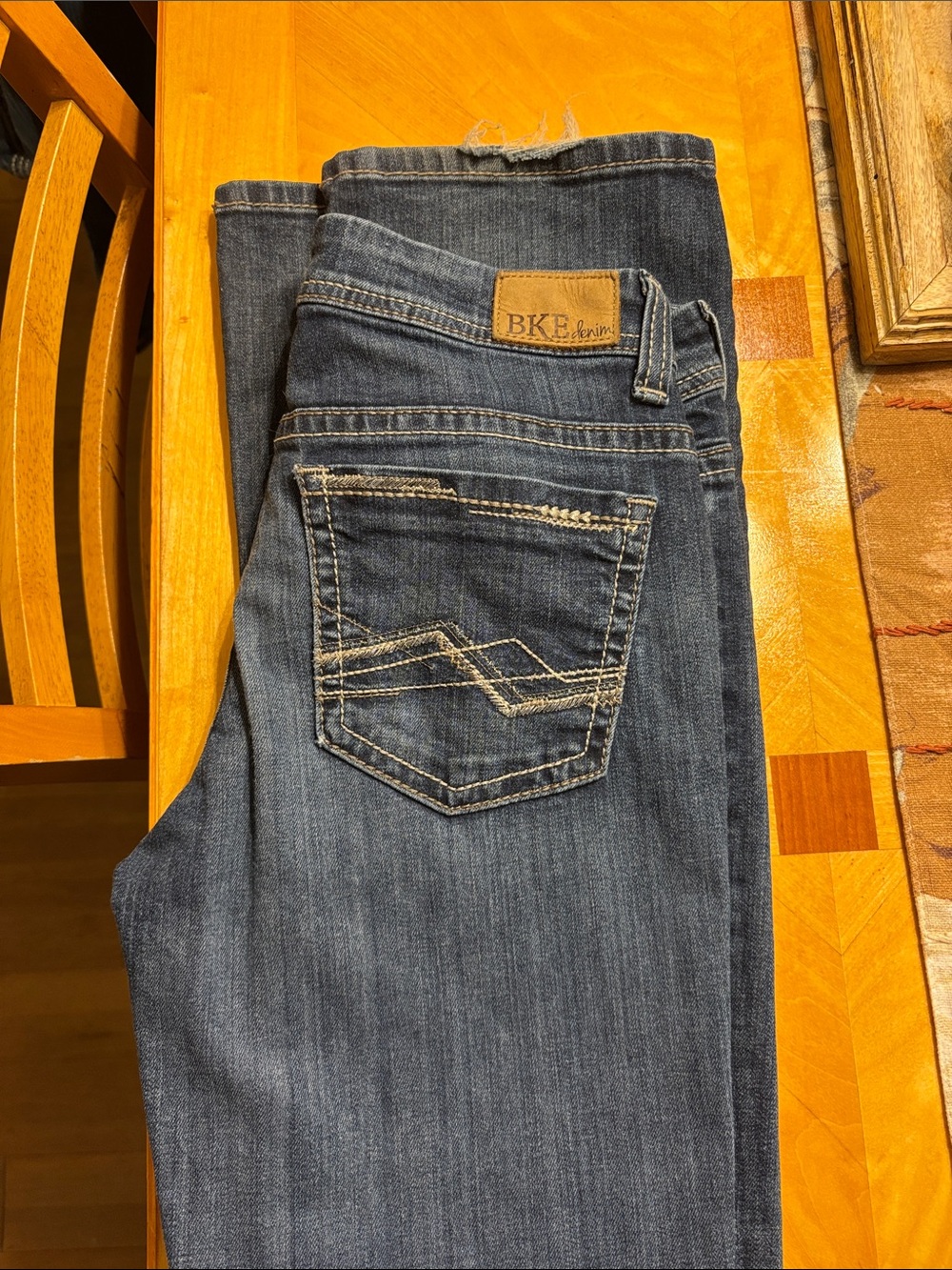 BKE Men's Slim Straight Jeans in Dark Blue Denim